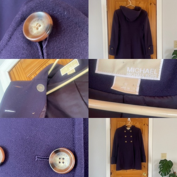 Eggplant Purple Michael Kors Wool Coat - Picture 1 of 5
